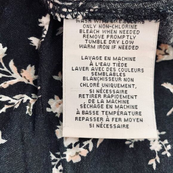 RALPH LAUREN DENIM & SUPPLY Tier Ruffled Black & White Floral Midi Dress – Large - Picture 7 of 11